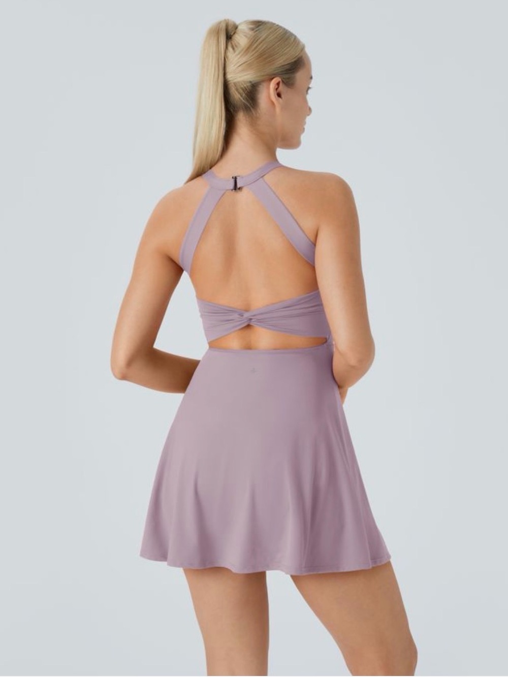 NWT Halara L SoftlyZero ™ Airy Backless Twisted Flare Easy Peezy Active Dress